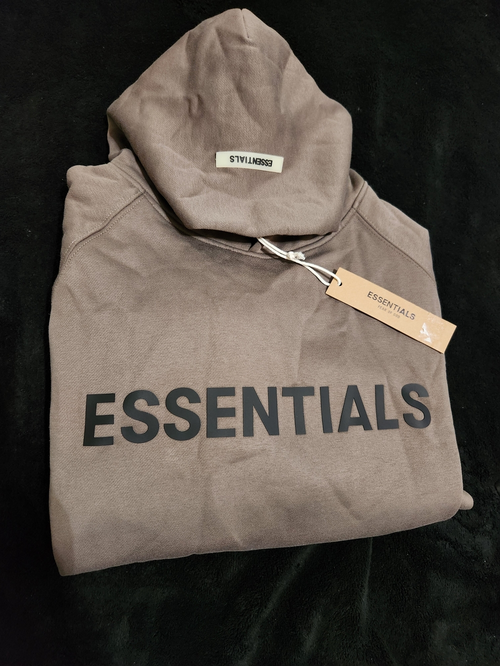 ESSENTIALS Men's Taupe Crewneck Logo Sweatshirt